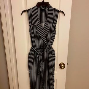 Cross-front sleeveless jumpsuit for women